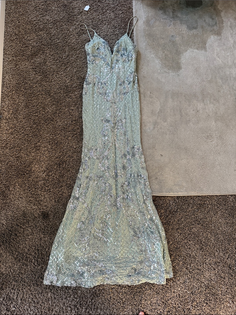 Windsor Sage Green Sequin Strap Dress